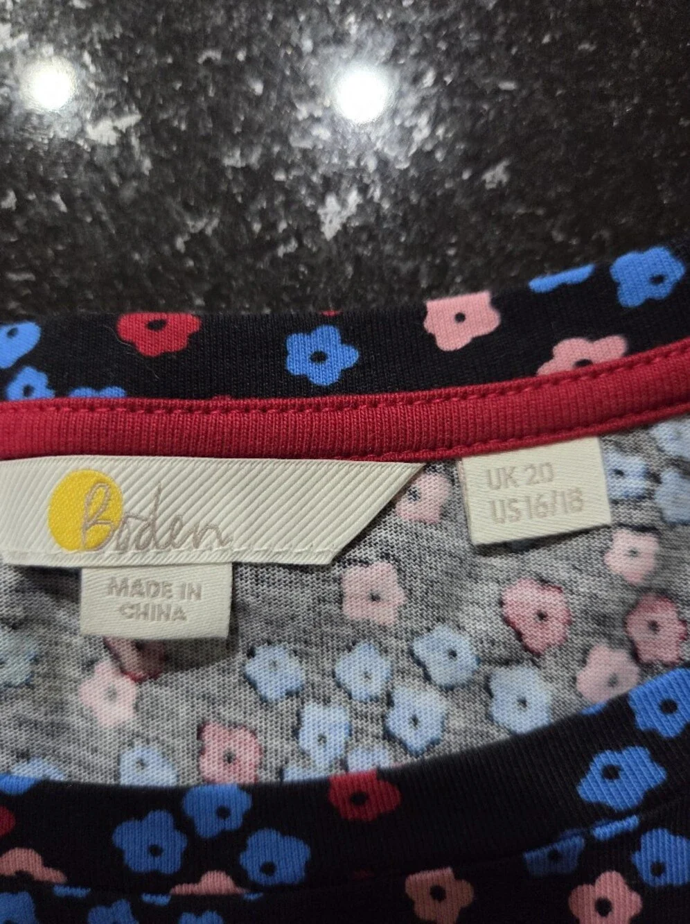 Boden Navy Blue Floral Long-Sleeve Blouse - Size 16/ 18